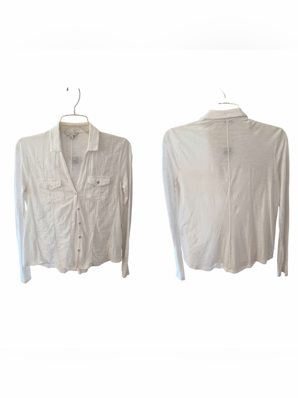 Lucky Brand White Button Down Long Sleeve Collared Shirt XS